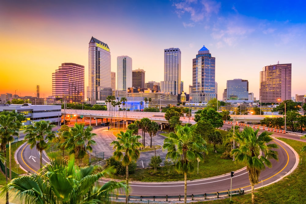Tampa FL Skyline fast growing city